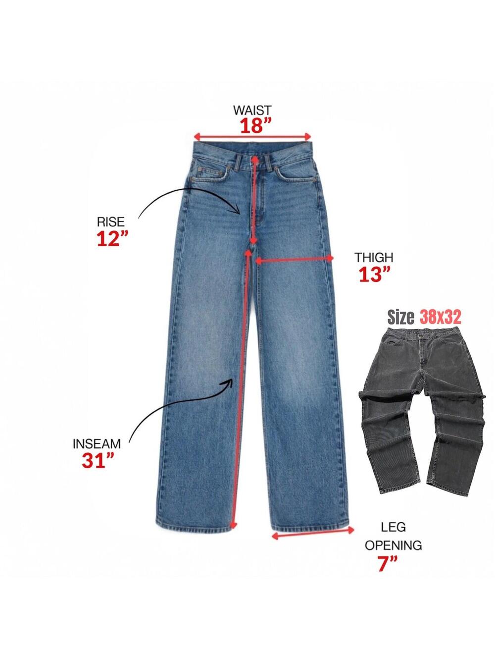 Levi's Jeans Men's 38x32 Black Denim Orange Tab Faded Black Fits (36x31) Canada - Picture 6 of 6